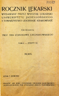 Rocznik Lekarski 1906-1909 T. I nr 6