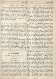 Zdrowie : miesięcznik poświęcony hygienie publicznej i prywatnej 1888 T. 4 nr 34