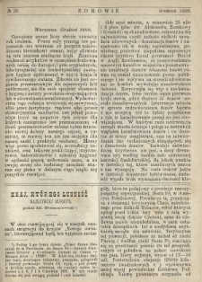 Zdrowie : miesięcznik poświęcony hygienie publicznej i prywatnej 1888 T. 4 nr 39