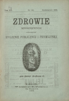 Zdrowie : miesięcznik poświęcony hygjenie publicznej i prywatnej 1895 T. 11 nr 121