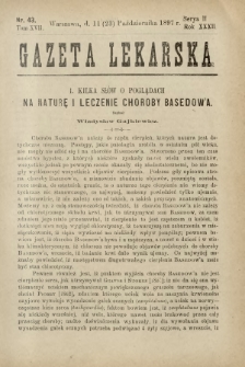 Gazeta Lekarska : pismo tygodniowe poświęcone wszystkim gałęziom umiejętności lekarskich 1897 Ser. II R. 32 T. 17 nr 43