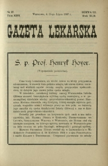 Gazeta Lekarska : pismo tygodniowe poświęcone wszystkim gałęziom umiejętności lekarskich 1907 Ser. II R. 42 T. 27 nr 27