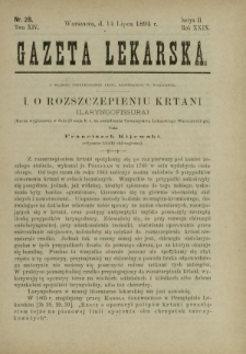 Gazeta Lekarska : pismo tygodniowe poświęcone wszystkim gałęziom umiejętności lekarskich 1894 Ser. II R. 29 T. 14 nr 28
