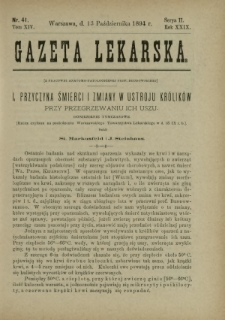 Gazeta Lekarska : pismo tygodniowe poświęcone wszystkim gałęziom umiejętności lekarskich 1894 Ser. II R. 29 T. 14 nr 41