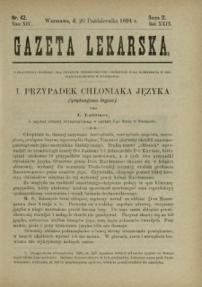 Gazeta Lekarska : pismo tygodniowe poświęcone wszystkim gałęziom umiejętności lekarskich 1894 Ser. II R. 29 T. 14 nr 42