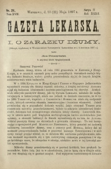 Gazeta Lekarska : pismo tygodniowe poświęcone wszystkim gałęziom umiejętności lekarskich 1897 Ser. II R. 32 T. 17 nr 21