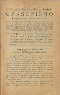 Czasopismo Towarzystwa Aptekarskiego 1881 T.10 nr 7