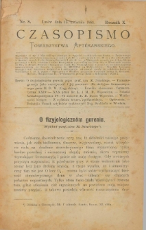 Czasopismo Towarzystwa Aptekarskiego 18801T.10 nr 8