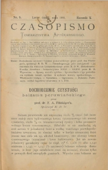 Czasopismo Towarzystwa Aptekarskiego 1881 T.10 nr 1