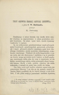 Trzy gł&oacute;wne środki sztuki leczenia