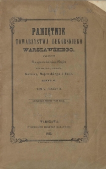 Pamiętnik Towarzystwa Lekarskiego Warszawskiego 1853 t. 5 nr 2