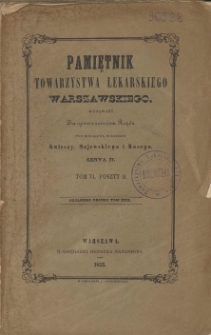 Pamiętnik Towarzystwa Lekarskiego Warszawskiego 1853 t. 6 nr 2