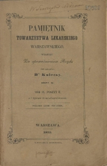 Pamiętnik Towarzystwa Lekarskiego Warszawskiego 1855 t. 9 nr 2