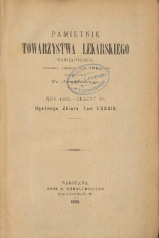 Pamiętnik Towarzystwa Lekarskiego Warszawskiego 1886 t.84 nr 1-4