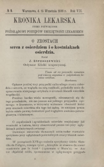 Kronika Lekarska : pismo poświęcone przeglądowi postęp&oacute;w umiejętności lekarskich 1886 R. 7 nr 9